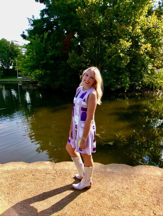 QUEEN OF SPARKLES Dresses & Skirts - Hard To Find QUEEN OF SPARKLES size Small Tailgate Beer PONG Dress TCU LSU SFA